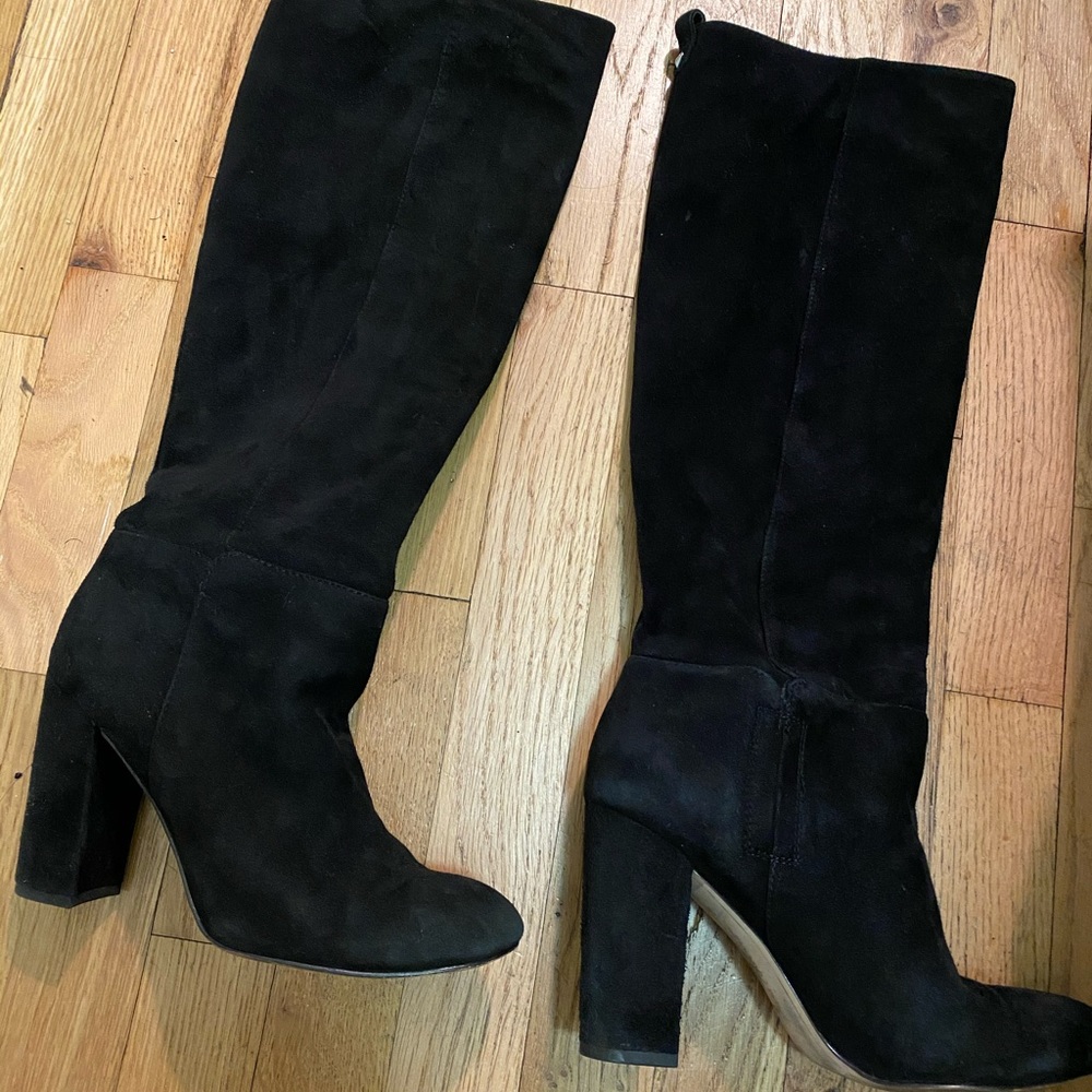 Sam Edelman Suede Black Boots - Knee High.